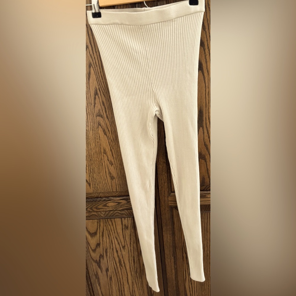 H&M Ribbed Women High Waist Fitness Skinny Leggings.Sz S
